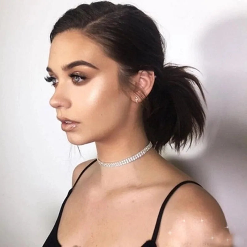rhinestone choker necklace
