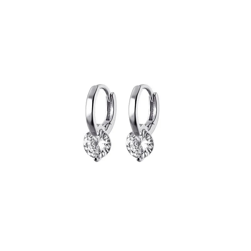 silver geometric earrings
