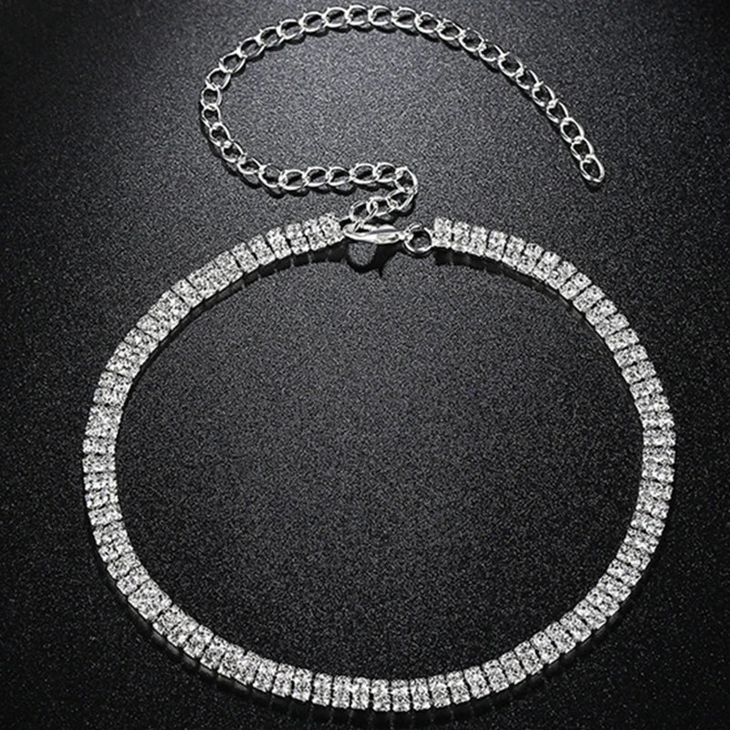 rhinestone choker necklace