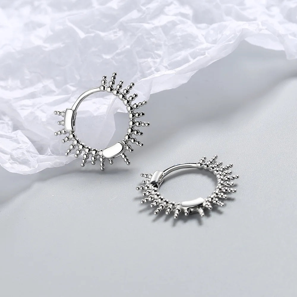 geometric earrings silver