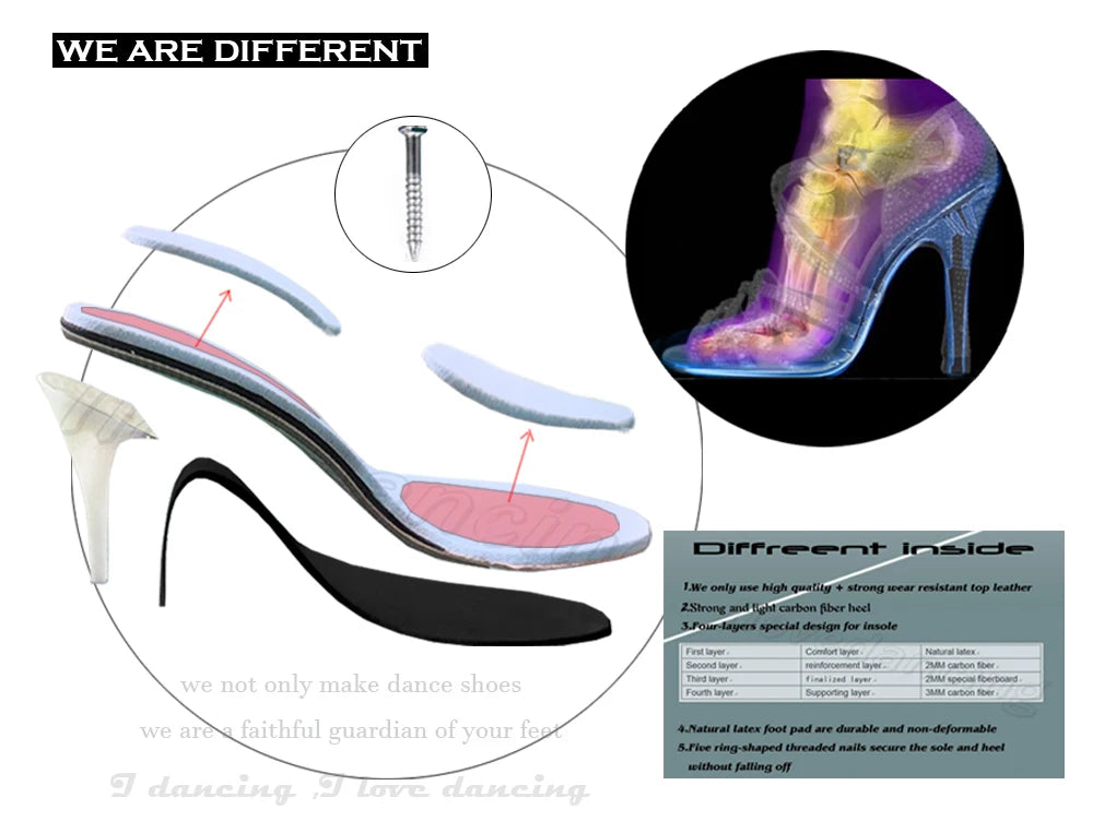 Latin Dance Shoes Women Dancing Shoes Ballroom Black Boots Ladies Waltz Shoes Wedding Shoes Girls Fashion Design 2024