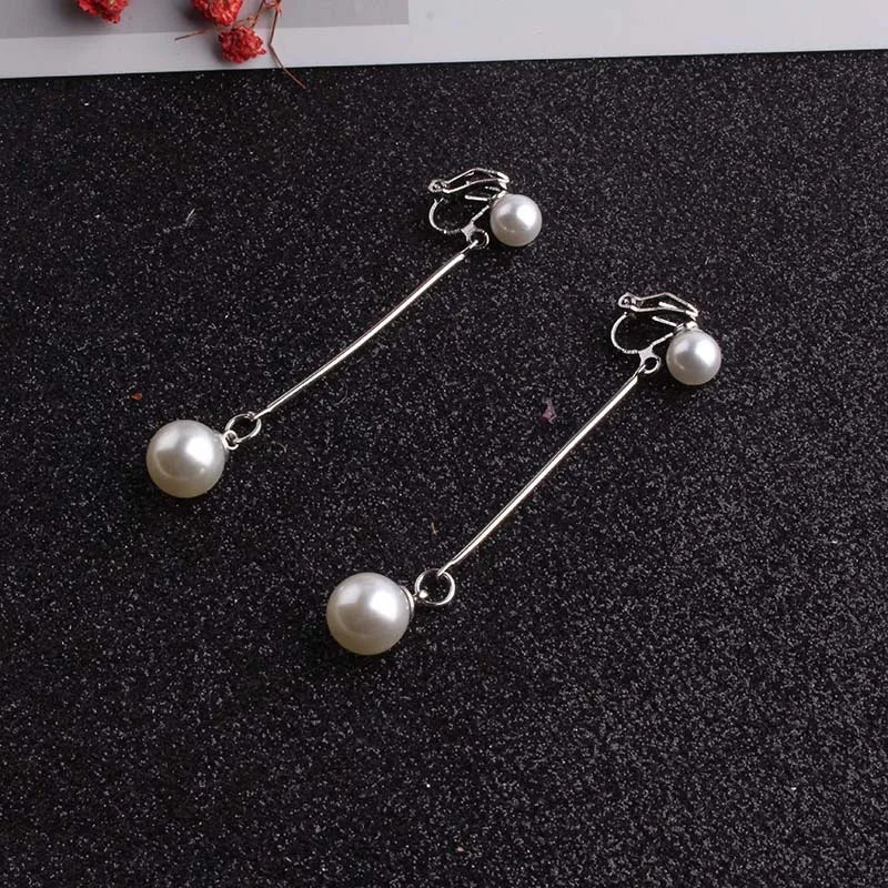 pearl clip on earrings