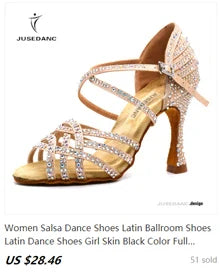 Latin Dance Shoes Women Dancing Shoes Ballroom Black Boots Ladies Waltz Shoes Wedding Shoes Girls Fashion Design 2024