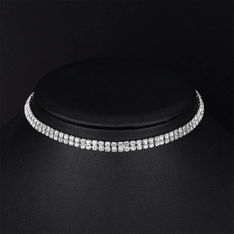 crystal rhinestone choker necklace