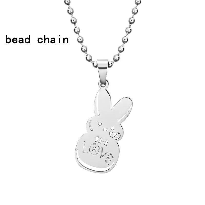 Hip Hop Lil Peep Sign Love Rabbit Stainless Steel Rapper Pendant Necklace