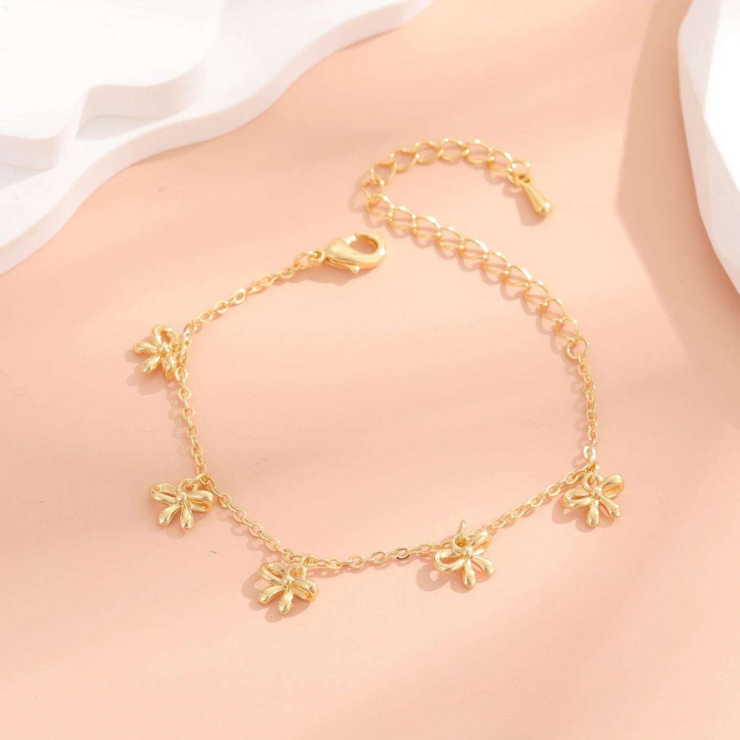 Bracelets Five Bows Charms For Girls Kids Gifts Best Friend Romantic Small And Chic Sweetness Lovely Fashion Child All-Match