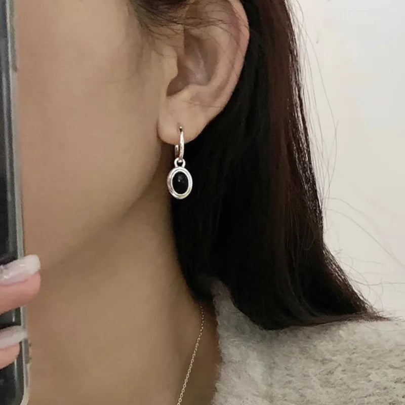 Black Ball Earrings