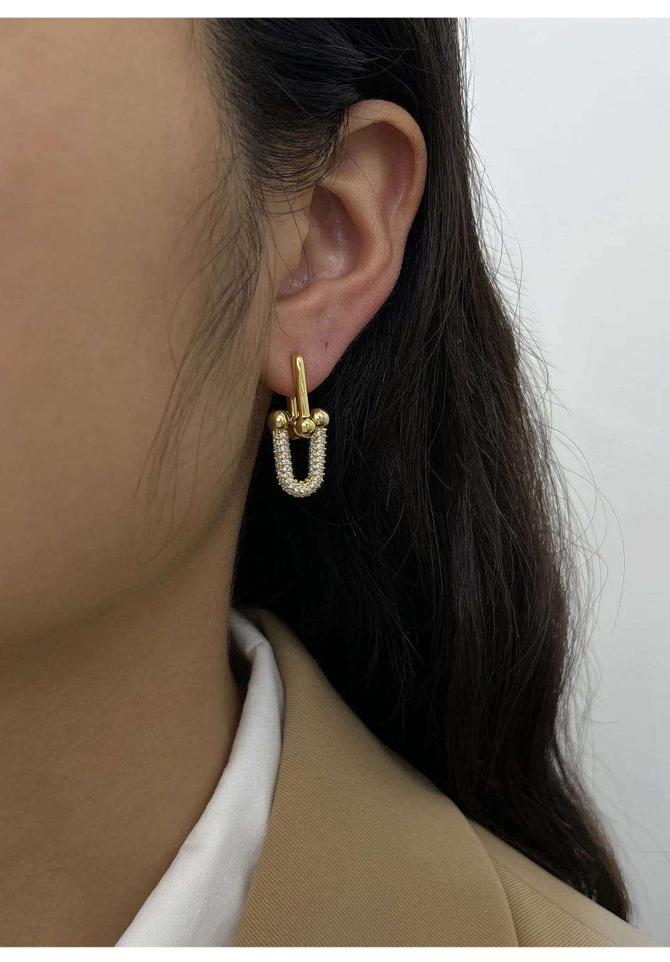 u shaped hoop earrings