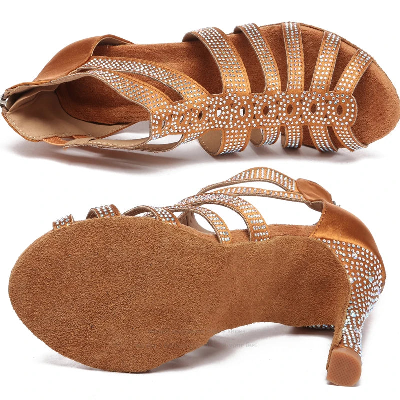 Latin Dance Shoes Women Dancing Shoes Ballroom Black Boots Ladies Waltz Shoes Wedding Shoes Girls Fashion Design 2024