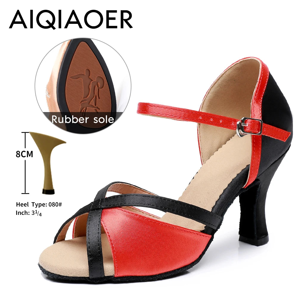 Women's Latin Dance Shoes Woman High Heels Sandals Women's Evening Heel Shoe Elegant Heeled Summer 2024 Standard Ballroom Latino