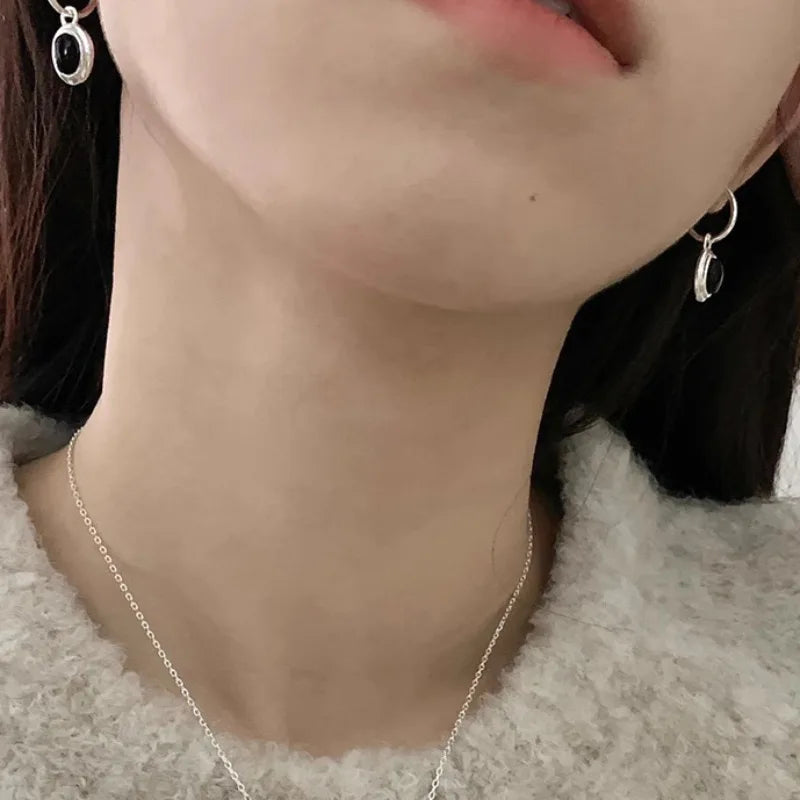 Black Ball Earrings