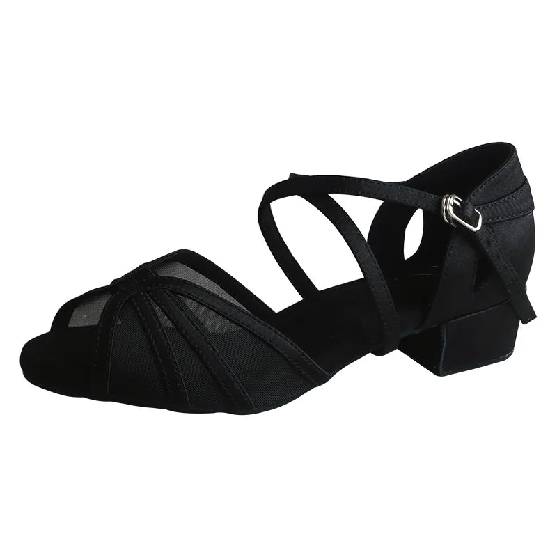 Wedopus Customized Black Ballroom Dance Shoes for Women 2024 Latin Dance Shoes Professional Ladies Low Heel
