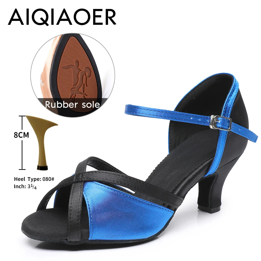 Women's Latin Dance Shoes Woman High Heels Sandals Women's Evening Heel Shoe Elegant Heeled Summer 2024 Standard Ballroom Latino