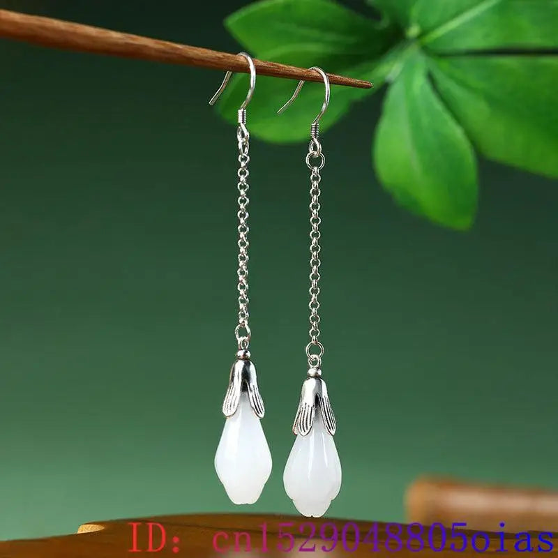 flower earrings white