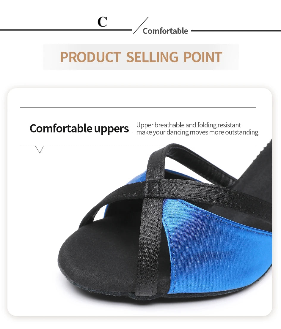 Women's Latin Dance Shoes Woman High Heels Sandals Women's Evening Heel Shoe Elegant Heeled Summer 2024 Standard Ballroom Latino