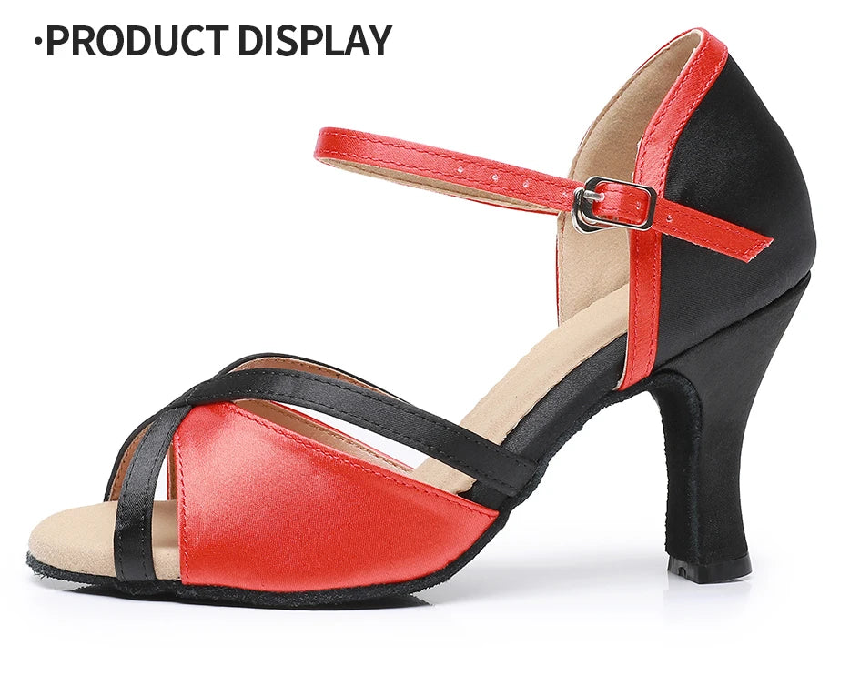 Women's Latin Dance Shoes Woman High Heels Sandals Women's Evening Heel Shoe Elegant Heeled Summer 2024 Standard Ballroom Latino