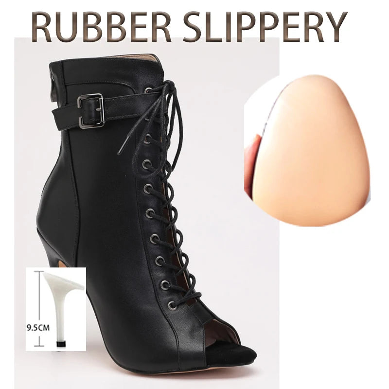 2024 Trend Female Shoes Ballroom Suede Sole Customizable Latin Dancing Outdoor Sexy Stilettos Booties Plus Size
