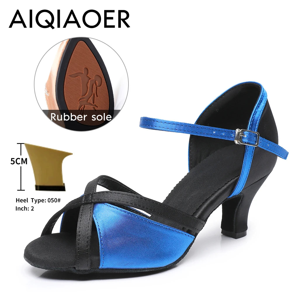 Women's Latin Dance Shoes Woman High Heels Sandals Women's Evening Heel Shoe Elegant Heeled Summer 2024 Standard Ballroom Latino