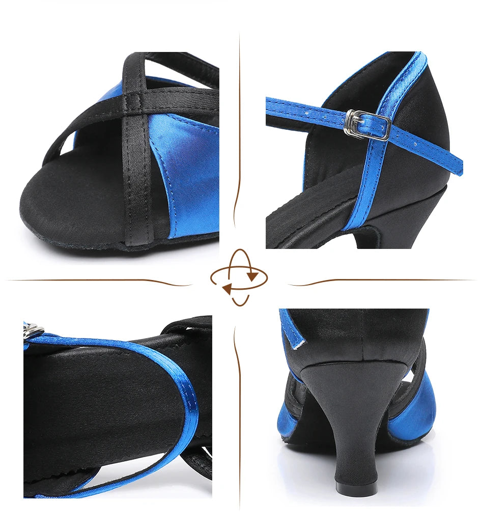Women's Latin Dance Shoes Woman High Heels Sandals Women's Evening Heel Shoe Elegant Heeled Summer 2024 Standard Ballroom Latino