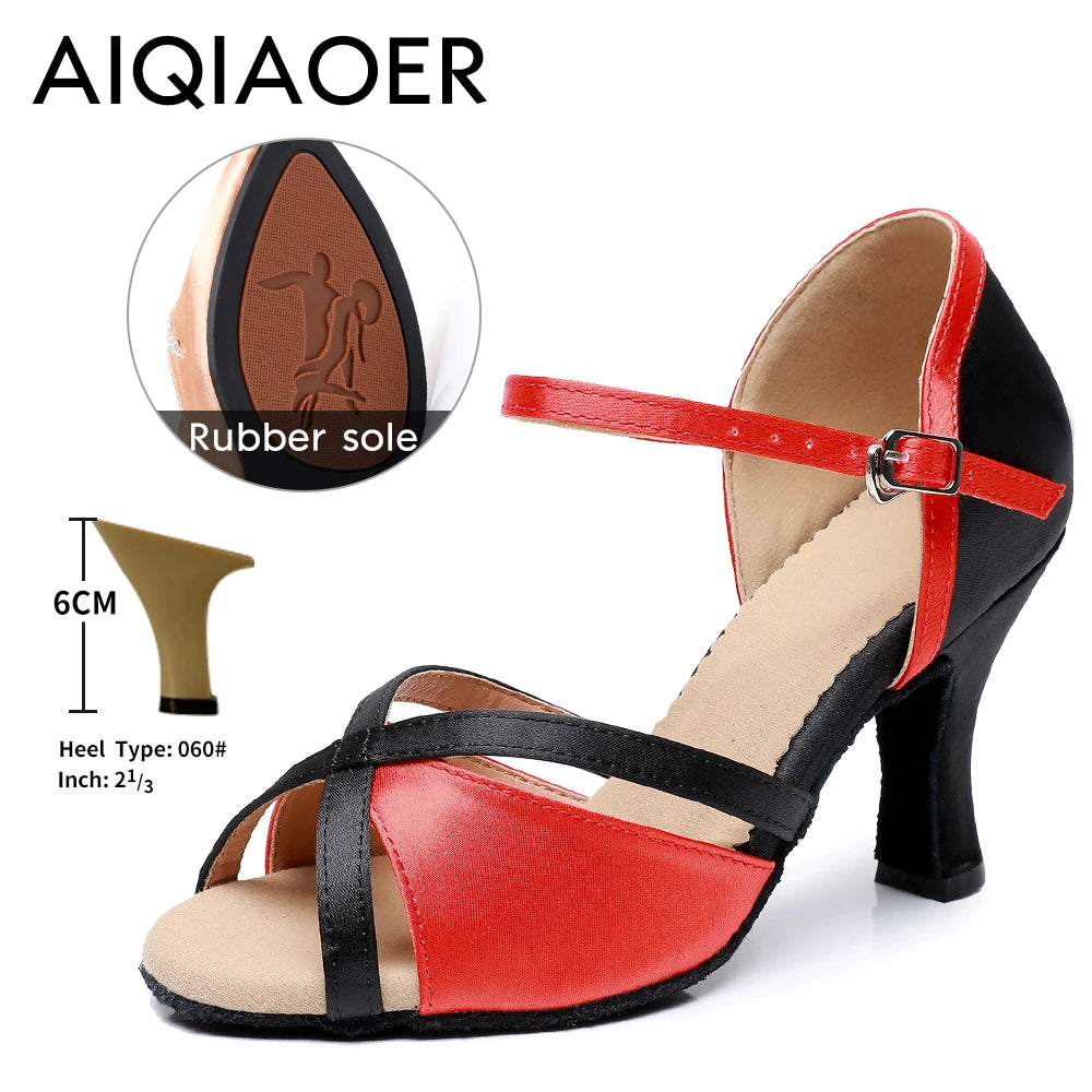 Women's Latin Dance Shoes Woman High Heels Sandals Women's Evening Heel Shoe Elegant Heeled Summer 2024 Standard Ballroom Latino