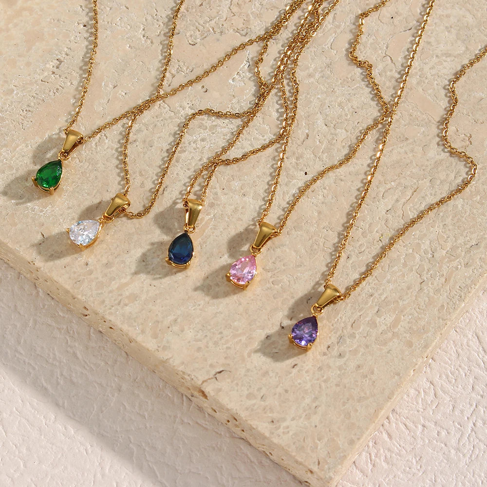 stainless steel crystal necklace