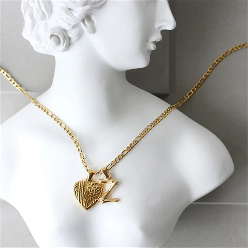 Initial Charm Necklace - Alphabet Pendant Initial Charm A-Z, 26 English Letter