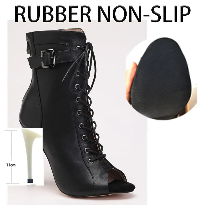 2024 Trend Female Shoes Ballroom Suede Sole Customizable Latin Dancing Outdoor Sexy Stilettos Booties Plus Size