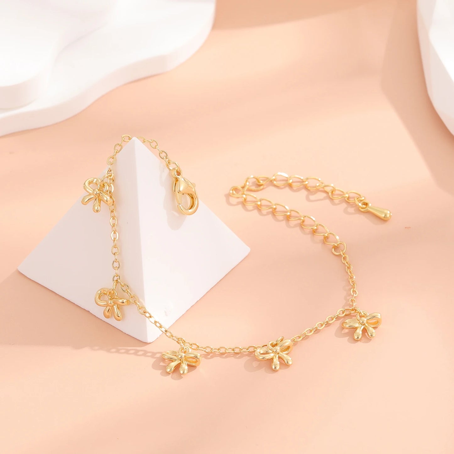 Bracelets Five Bows Charms For Girls Kids Gifts Best Friend Romantic Small And Chic Sweetness Lovely Fashion Child All-Match