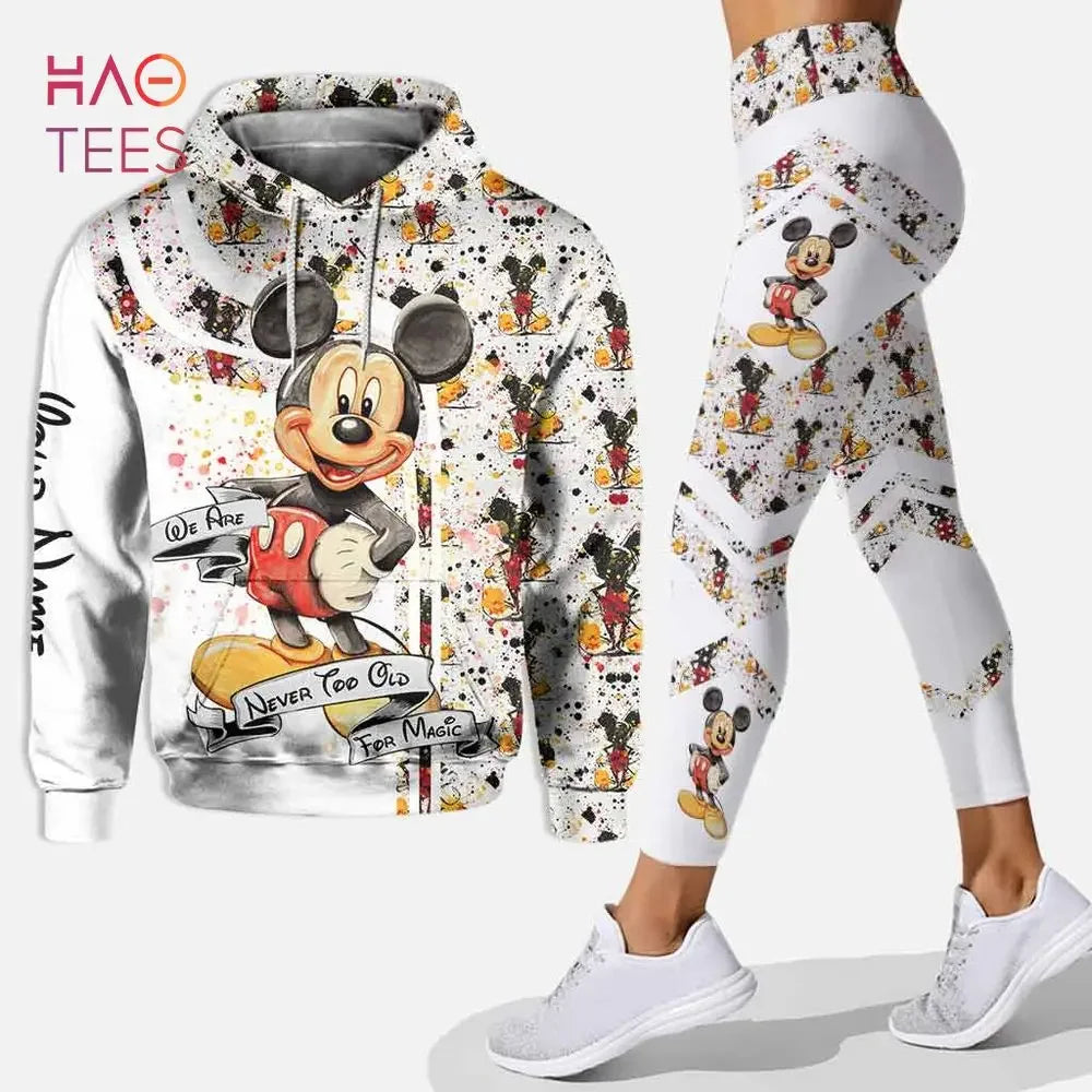 Disney Cheshire Cat 3D Hoodie Women's Hoodie Set Yoga Pants Sweatpants Women's Disney Yoga Hoodie Leggings Fashion Tracksuit
