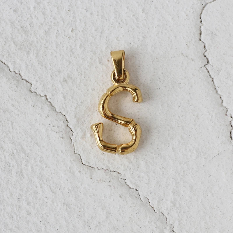 Initial Charm Necklace - Alphabet Pendant Initial Charm A-Z, 26 English Letter