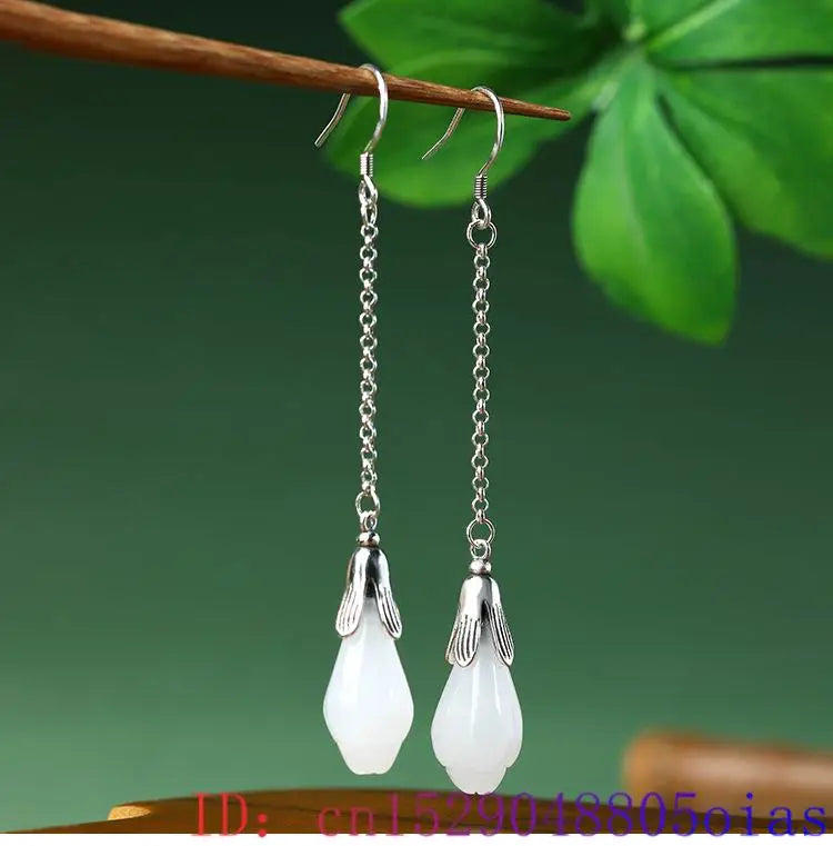flower earrings white