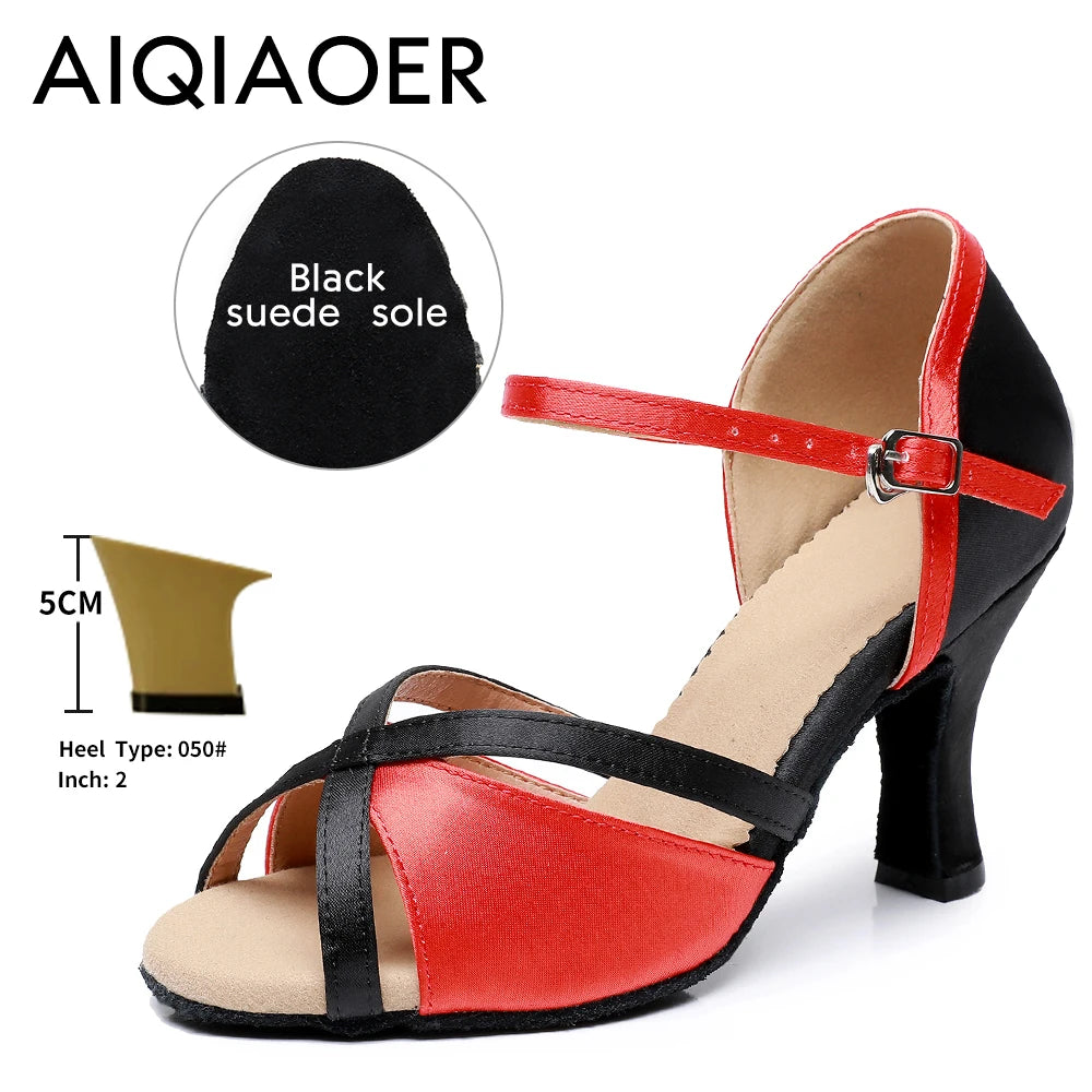 Women's Latin Dance Shoes Woman High Heels Sandals Women's Evening Heel Shoe Elegant Heeled Summer 2024 Standard Ballroom Latino