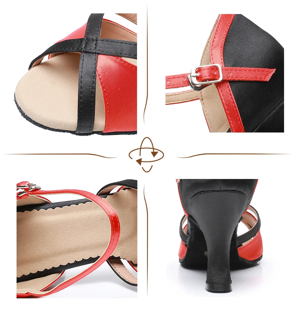 Women's Latin Dance Shoes Woman High Heels Sandals Women's Evening Heel Shoe Elegant Heeled Summer 2024 Standard Ballroom Latino