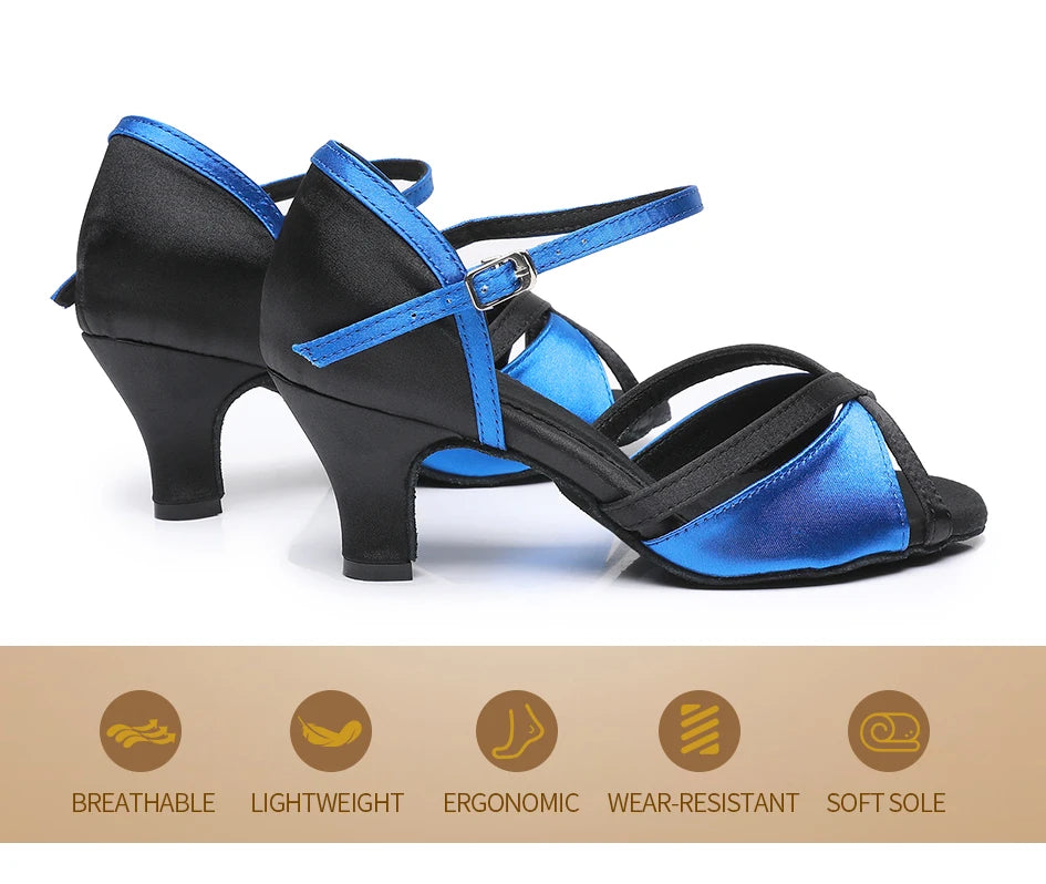Women's Latin Dance Shoes Woman High Heels Sandals Women's Evening Heel Shoe Elegant Heeled Summer 2024 Standard Ballroom Latino