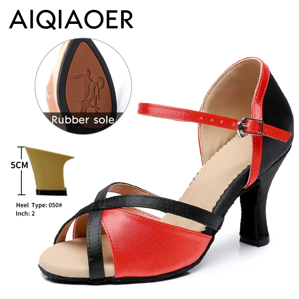 Women's Latin Dance Shoes Woman High Heels Sandals Women's Evening Heel Shoe Elegant Heeled Summer 2024 Standard Ballroom Latino