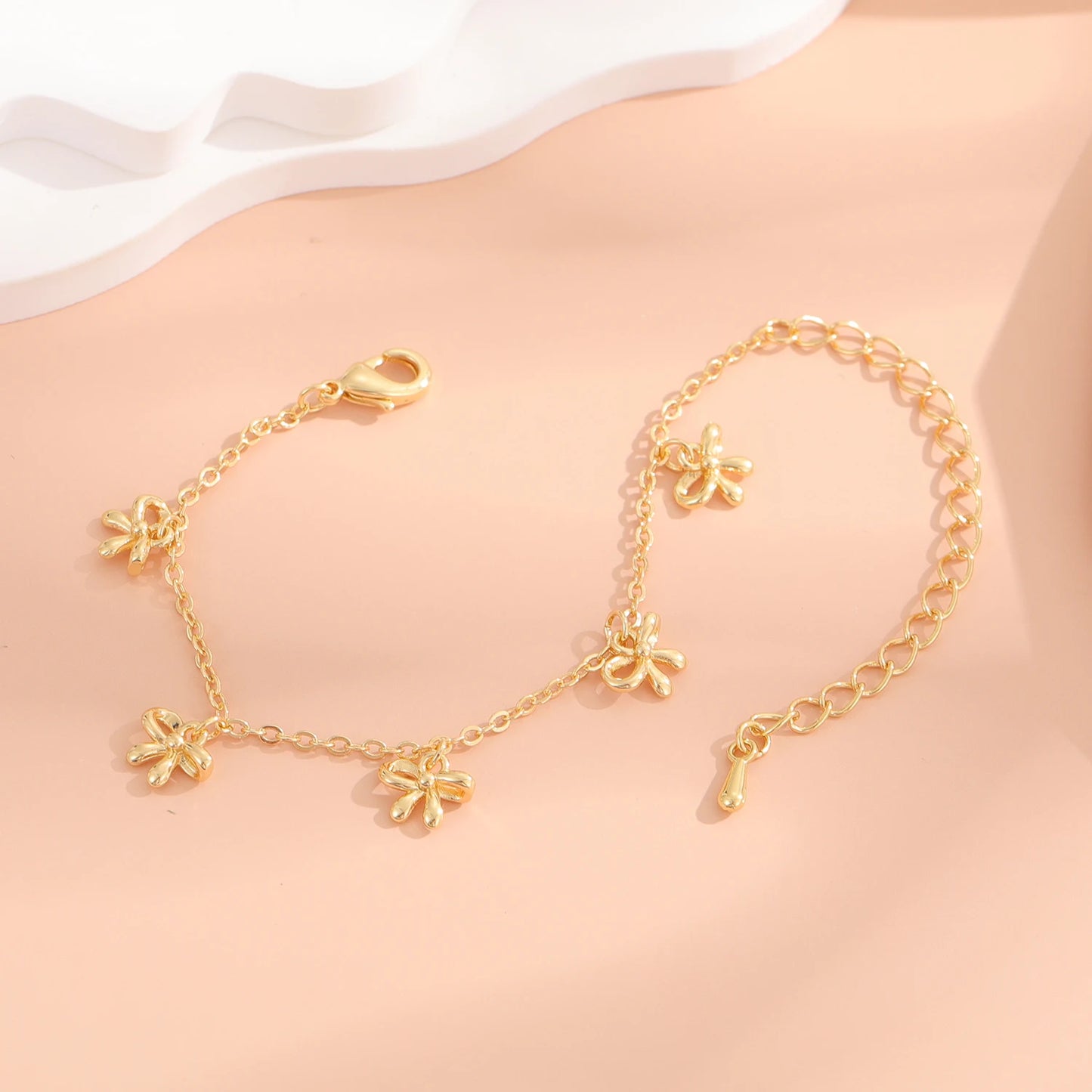 Bracelets Five Bows Charms For Girls Kids Gifts Best Friend Romantic Small And Chic Sweetness Lovely Fashion Child All-Match