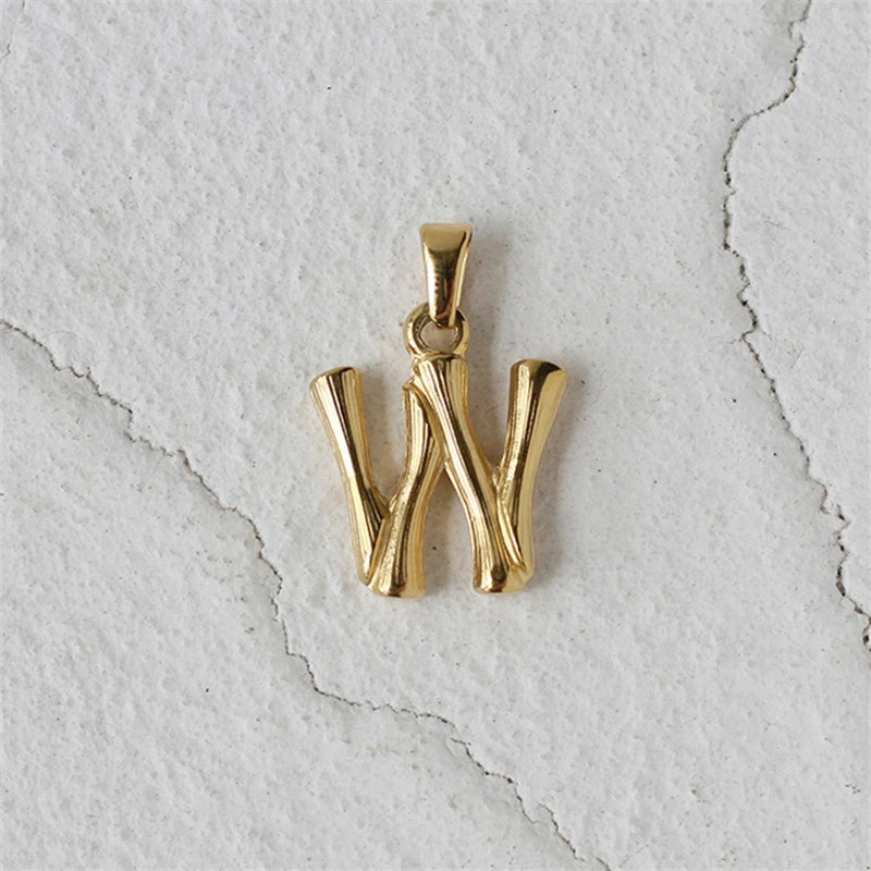 Initial Charm Necklace - Alphabet Pendant Initial Charm A-Z, 26 English Letter