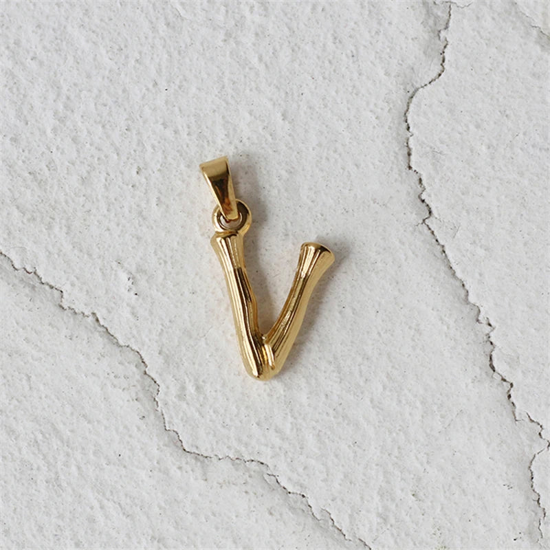 Initial Charm Necklace - Alphabet Pendant Initial Charm A-Z, 26 English Letter