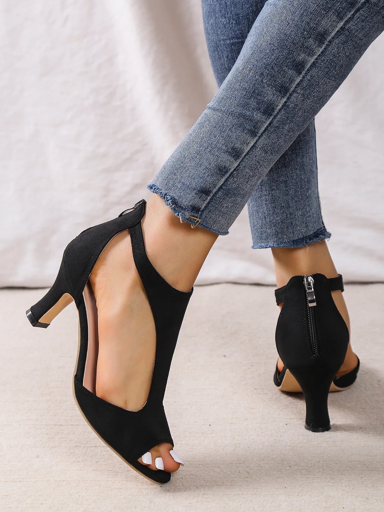 Women's Latin dance shoes high heels 6cm wedding party ballroom dance rubber sole sexy sandals 2024 large size side hollow