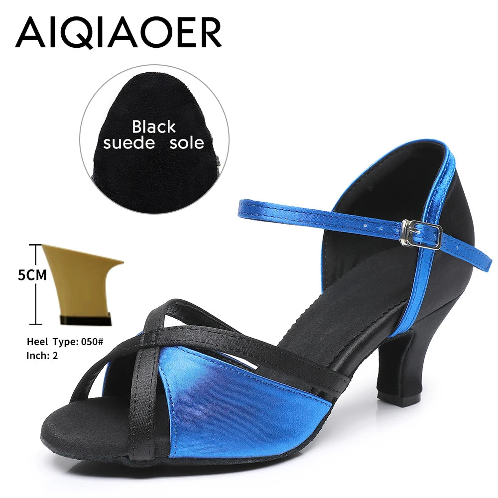 Women's Latin Dance Shoes Woman High Heels Sandals Women's Evening Heel Shoe Elegant Heeled Summer 2024 Standard Ballroom Latino