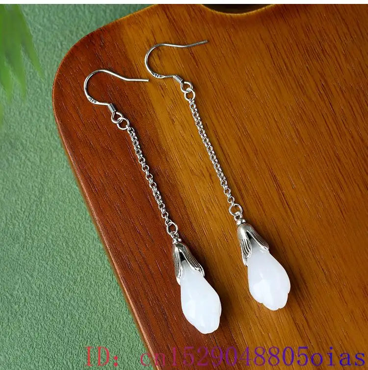 flower earrings white