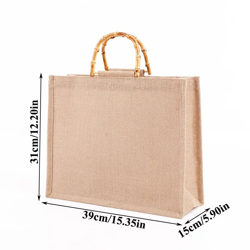 burlap jute tote bags size