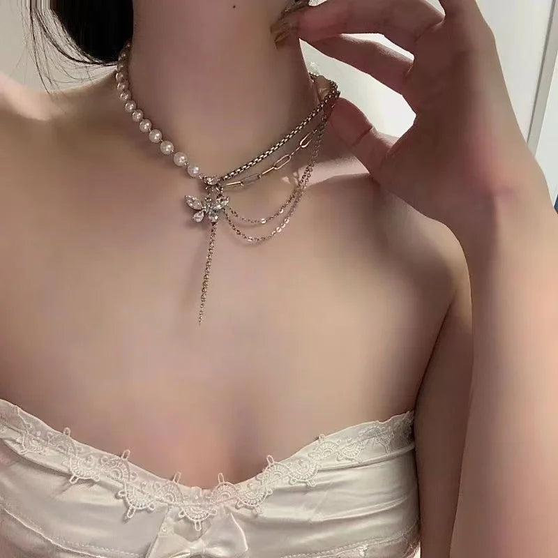 butterfly crystal necklace