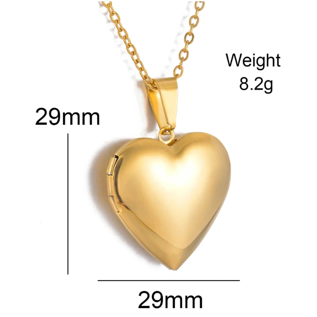 love heart necklace size