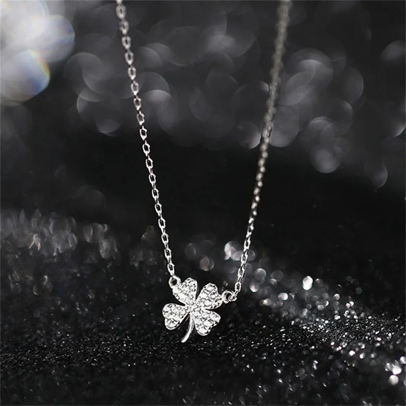 necklace with four leaf clover