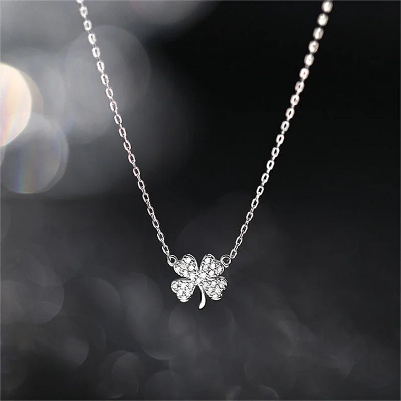 necklace with four leaf clover