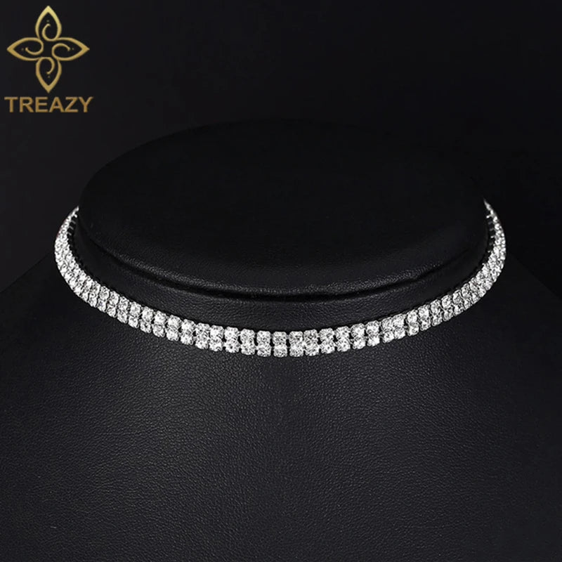 rhinestone choker necklace