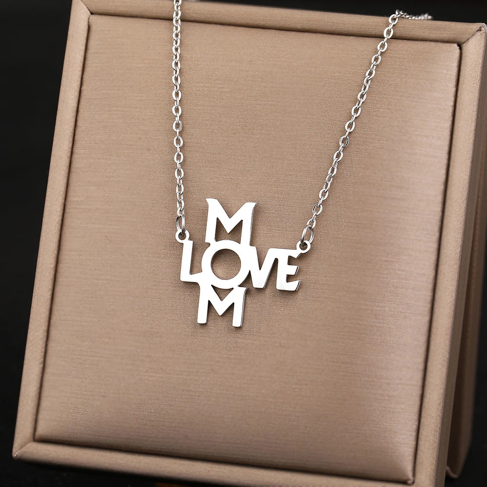 stainless steel love letter necklace white