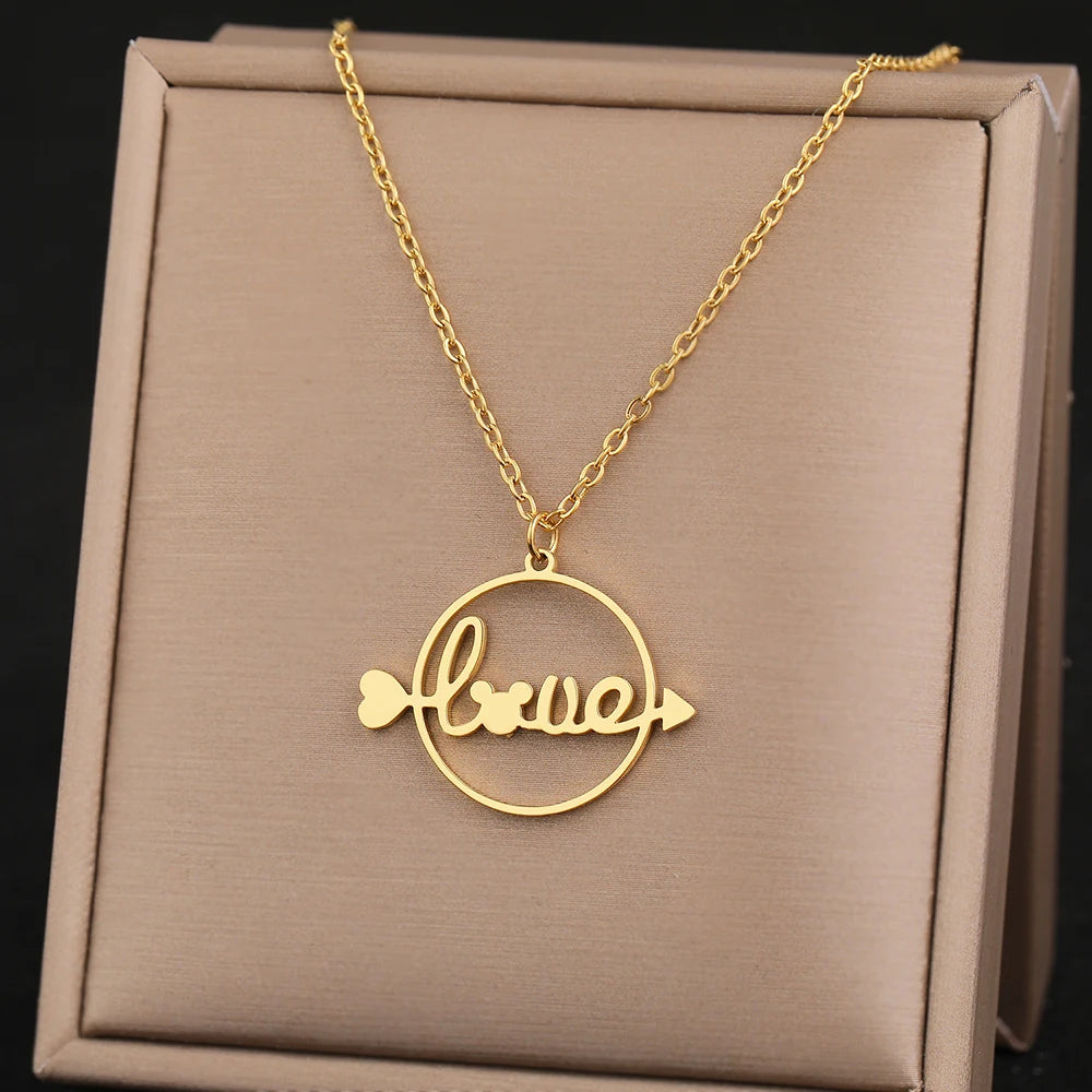 stainless steel love necklace