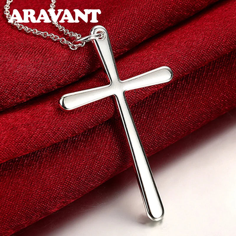 sterling silver cross pendant necklace